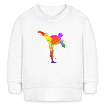 Tae Kwon Do Karate Bunte Silhouette für Mädchen - Baby Organic Sweatshirt Baby Changer von Stanley/Stella - Weiß - Vorne