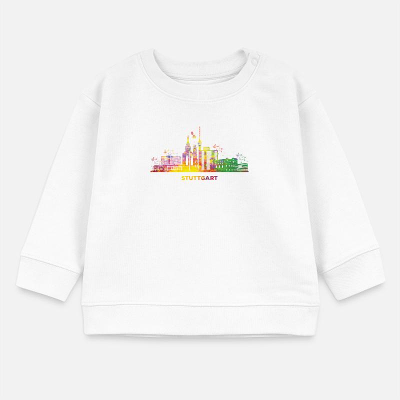 Stuttgart Skyline Tour de télévision colorée de Stuttgart Sweat bébé bio Stanley/Stella