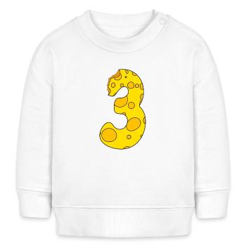 Zahl 3 Ziffer Käse - Baby Organic Sweatshirt Baby Changer von Stanley/Stella - Weiß - Vorne