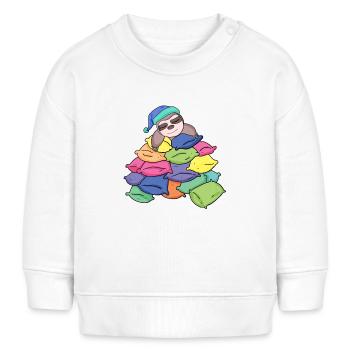 Faultier mit vielen Kissen - Baby Organic Sweatshirt Baby Changer von Stanley/Stella - Weiß - Vorne