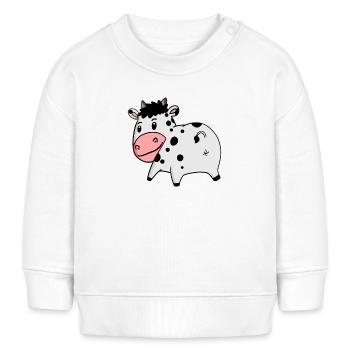 Kuh Arsch - Kuh Hintern - Baby Organic Sweatshirt Baby Changer von Stanley/Stella - Weiß - Vorne