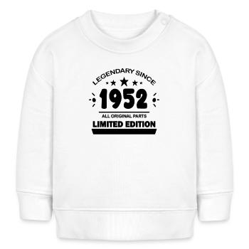 1952 - Jahrgang 1952 - Baujahr 1952 - Baby Organic Sweatshirt Baby Changer von Stanley/Stella - Weiß - Vorne