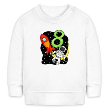 8 years old Young astronaut - Baby Sweatshirt by Stanley/Stella - white - Front
