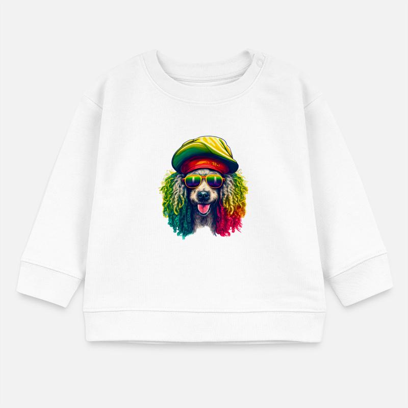 Caniche Rasta Cool Coloré Sweat bébé bio Stanley/Stella