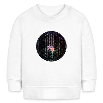 Regenbogen Lebensblume Design - Baby Organic Sweatshirt Baby Changer von Stanley/Stella - Weiß - Vorne