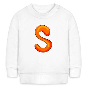 Buchstabe S Anfangsbuchstabe - Baby Organic Sweatshirt Baby Changer von Stanley/Stella - Weiß - Vorne