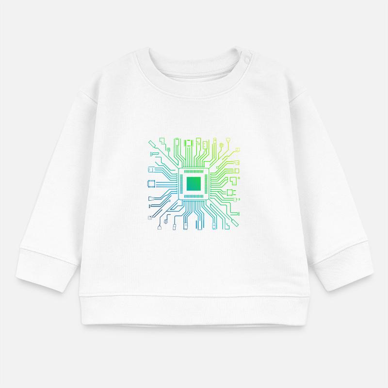Bunte Computerplatine Tech Electronic Baby Organic Sweatshirt Baby Changer von Stanley/Stella