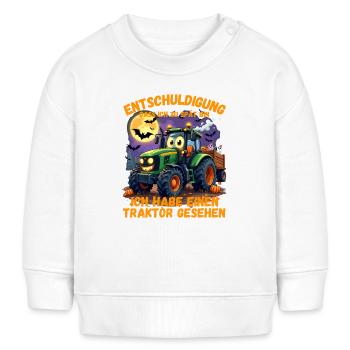 Entschuldigung dass ich zu spät bin Kinder Traktor - Baby Organic Sweatshirt Baby Changer von Stanley/Stella - Weiß - Vorne