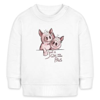 Just A Girl Who Loves Pigs Pig - Baby Sweatshirt by Stanley/Stella - white - Front