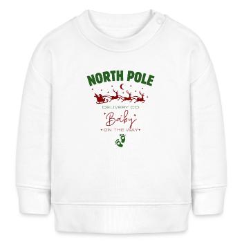 Livraison du Pôle Nord : Annonce Grossesse - Sweat bébé bio Stanley/Stella - blanc - Devant