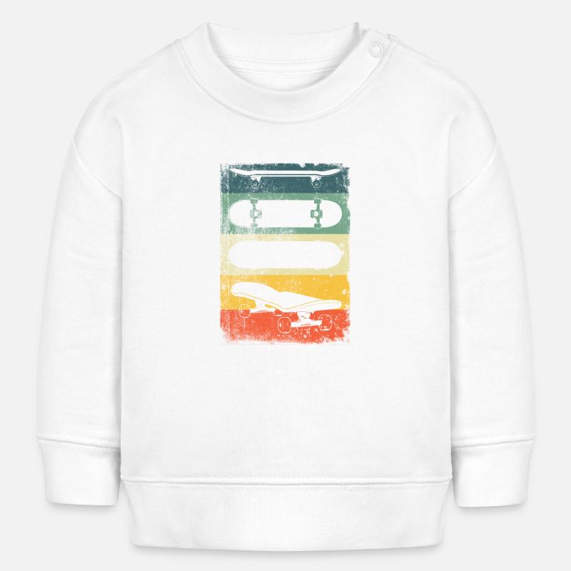 Skateboard Rétro - Sweat bébé bio Stanley/Stella - blanc