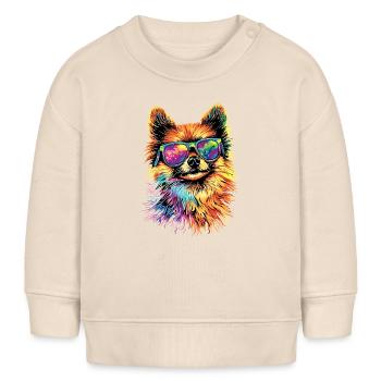 Zwergspitz Pommeraner Pom Süßer Deutscher Spitz - Baby Organic Sweatshirt Baby Changer von Stanley/Stella - Natur - Vorne