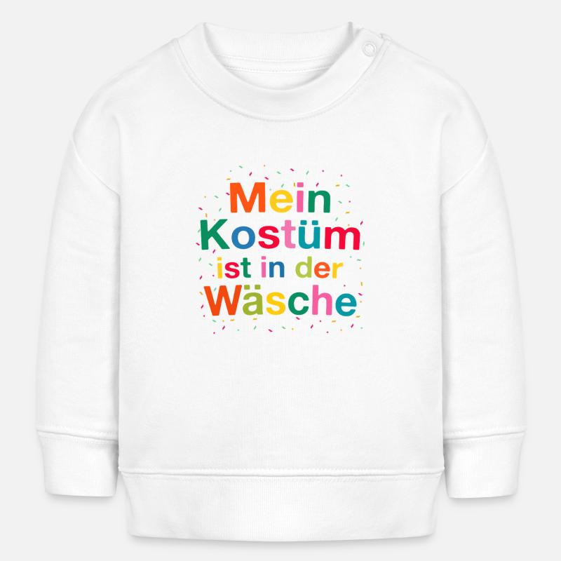 Costume de carnaval Mon costume est dans la lessive - Sweat bébé bio Stanley/Stella - blanc