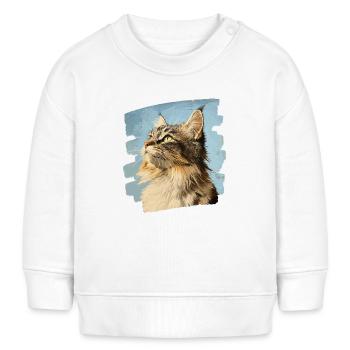 Maine Coon - Baby Organic Sweatshirt Baby Changer von Stanley/Stella - Weiß - Vorne