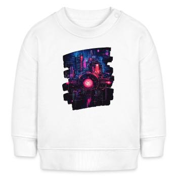 Cyberpunk Cyborg - Baby Organic Sweatshirt Baby Changer von Stanley/Stella - Weiß - Vorne