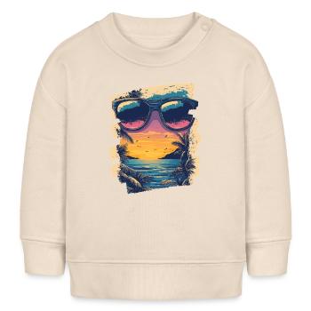 Sunglasses Summer Palm Trees - Baby Sweatshirt by Stanley/Stella - soft Ecru - Front