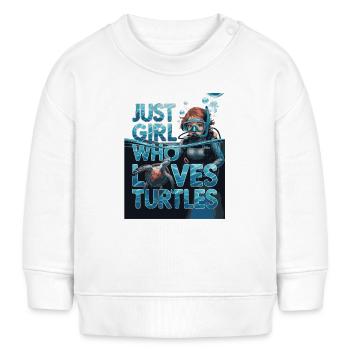 Just a Girl Who Loves Scuba Diving - Baby Organic Sweatshirt Baby Changer von Stanley/Stella - Weiß - Vorne