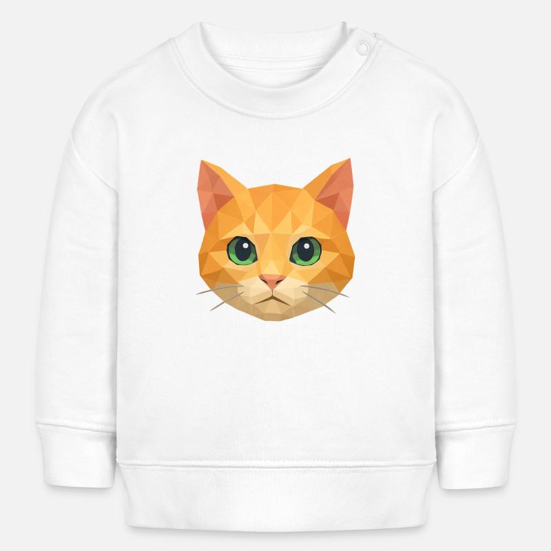 Polygon Cat – Conception géométrique de chat - Sweat bébé bio Stanley/Stella - blanc