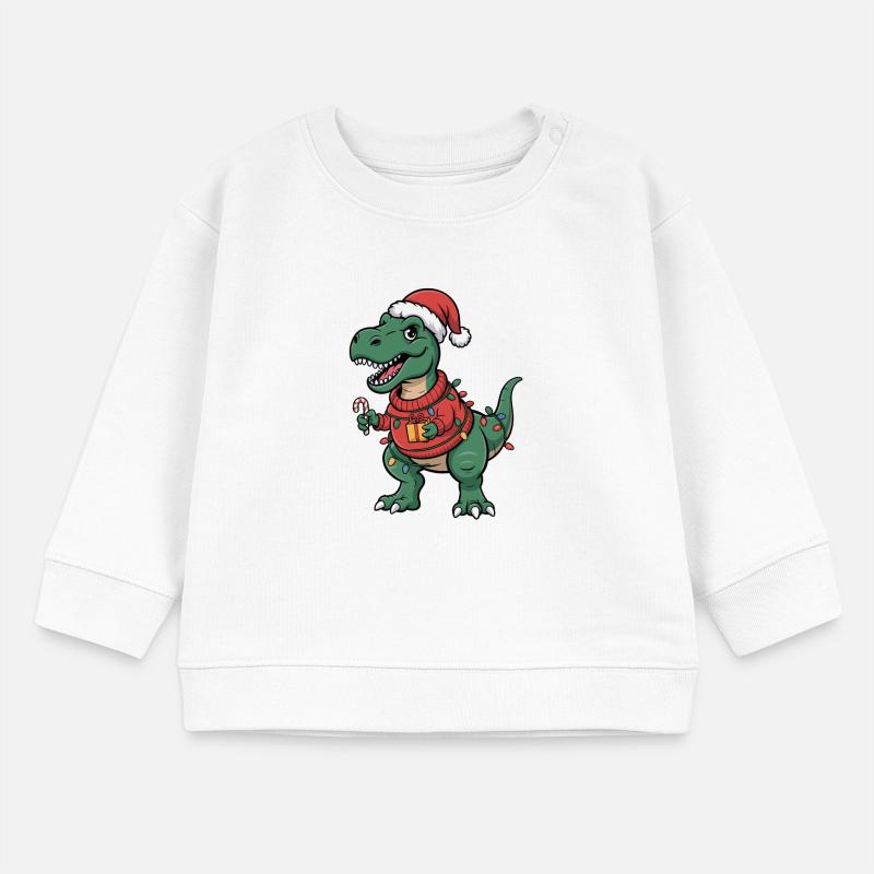 T-Rex de Noël en pull Sweat bébé bio Stanley/Stella