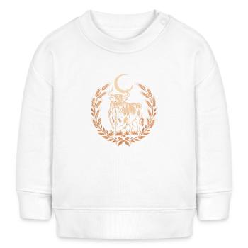 Signe du zodiaque Taureau sous le croissant de lune en couronne - Sweat bébé bio Stanley/Stella - blanc - Devant