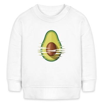 Avocado Glitch Grafik - Baby Organic Sweatshirt Baby Changer von Stanley/Stella - Weiß - Vorne