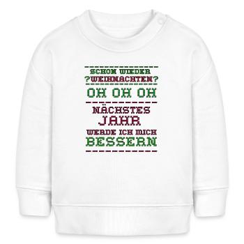 Ugly christmas - Baby Organic Sweatshirt Baby Changer von Stanley/Stella - Weiß - Vorne