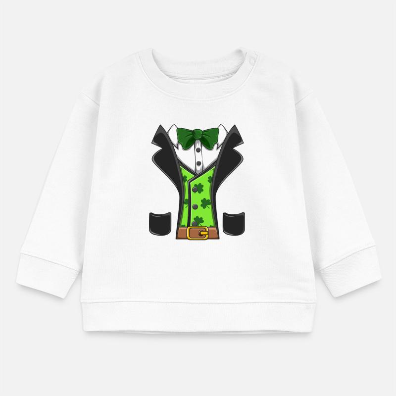 Leprechaun-Kostümweste, Fliege, St. Patricks Design Baby Organic Sweatshirt Baby Changer von Stanley/Stella