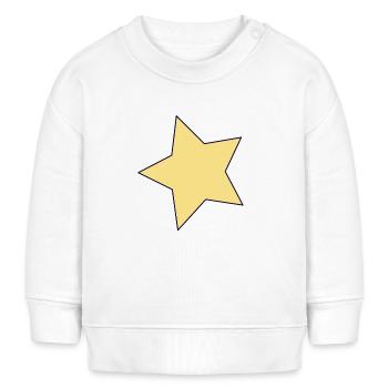 Gelber Stern Kontur-Akzent - Baby Organic Sweatshirt Baby Changer von Stanley/Stella - Weiß - Vorne