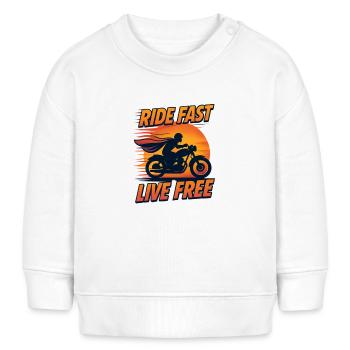 Ride Fast Live Free - Baby Organic Sweatshirt Baby Changer von Stanley/Stella - Weiß - Vorne