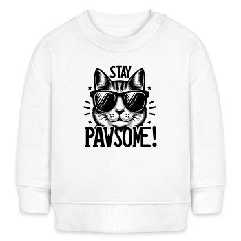 Reste Chatte Louche avec des lunettes de soleil - Sweat bébé bio Stanley/Stella - blanc - Devant