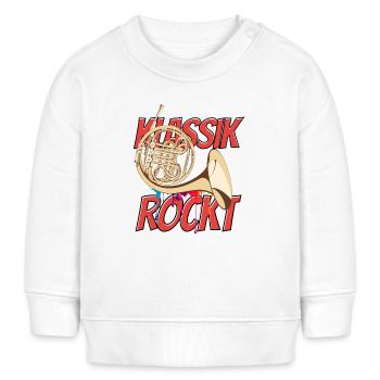 Waldhorn Klassik Rockt Orchester Hornist - Baby Organic Sweatshirt Baby Changer von Stanley/Stella - Weiß - Vorne
