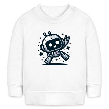 Roboter-Tanz im Sternenstaub - Baby Organic Sweatshirt Baby Changer von Stanley/Stella - Weiß - Vorne