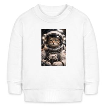 Space cat in astronaut suit - Baby Sweatshirt by Stanley/Stella - white - Front