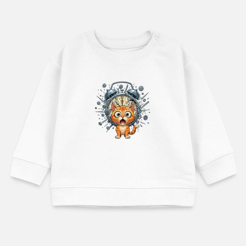 Chat steampunk devant Clockwork Sweat bébé bio Stanley/Stella