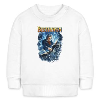 Beethoven Kraft: Elektrisierendes Klavier - Baby Organic Sweatshirt Baby Changer von Stanley/Stella - Weiß - Vorne