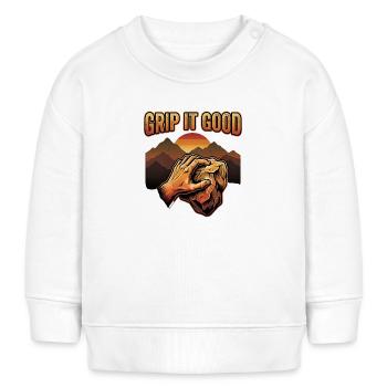 Grip It Good Klettern Bouldern Berge - Baby Organic Sweatshirt Baby Changer von Stanley/Stella - Weiß - Vorne