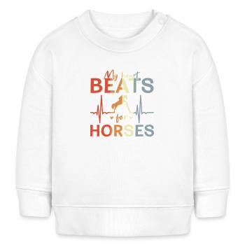 Ich liebe Reiten - Baby Organic Sweatshirt Baby Changer von Stanley/Stella - Weiß - Vorne