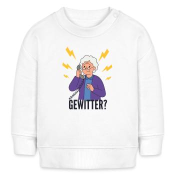 Gewitter-Alarm: Omi am Telefon - Baby Organic Sweatshirt Baby Changer von Stanley/Stella - Weiß - Vorne