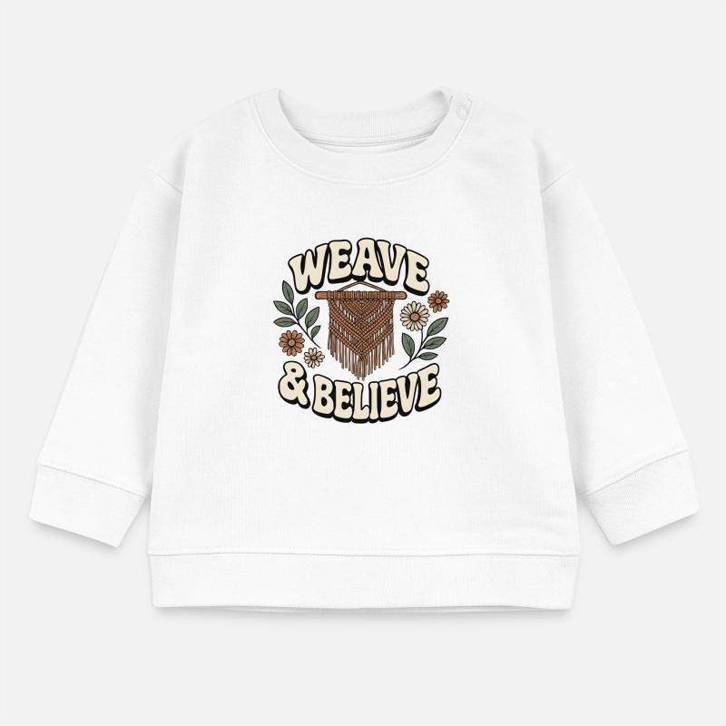 Weben & glauben | Makramee Boho Baby Organic Sweatshirt Baby Changer von Stanley/Stella