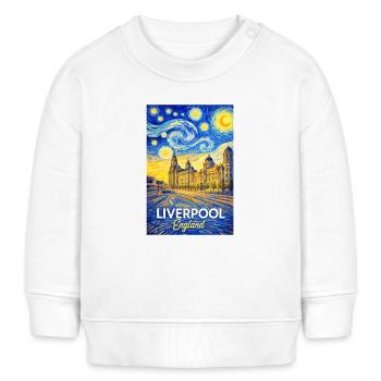 Liverpool England Van Gogh Style Skyline - Baby Sweatshirt by Stanley/Stella - white - Front