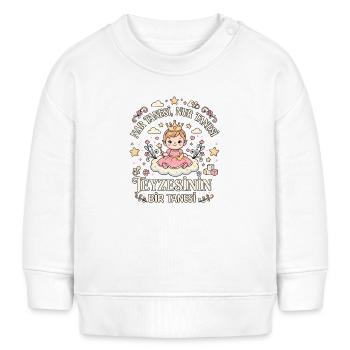 Teyzesinin Bir Tanesi Baby Prinzessin Design - Baby Organic Sweatshirt Baby Changer von Stanley/Stella - Weiß - Vorne