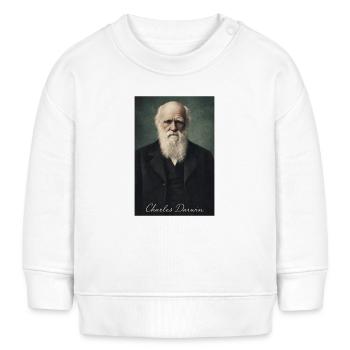 Charles Darwin Porträt - Baby Organic Sweatshirt Baby Changer von Stanley/Stella - Weiß - Vorne