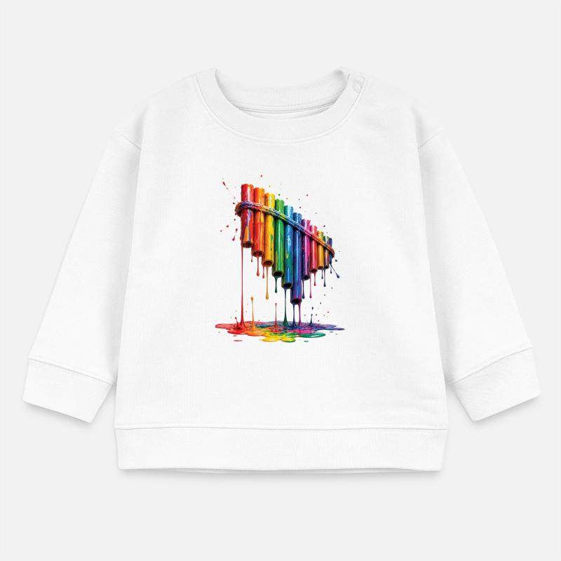Panflöte mit tropfender Farbe Baby Organic Sweatshirt Baby Changer von Stanley/Stella