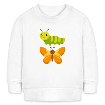 De la chenille au papillon - Sweat bébé bio Stanley/Stella - blanc - Devant