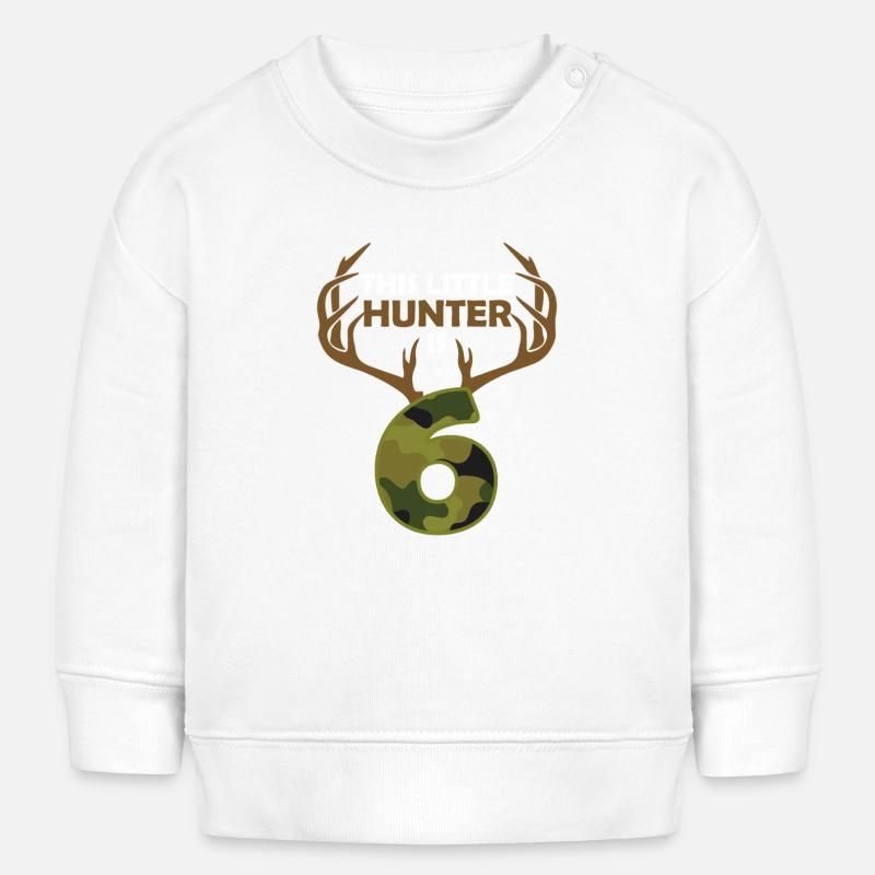 Ce petit chasseur a 6 ans - Sweat bébé bio Stanley/Stella - blanc