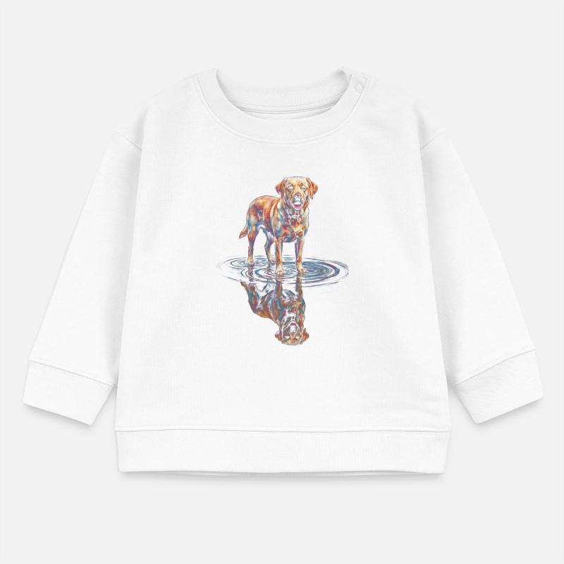 Labrador Retriever mit Wasserreflexion Baby Organic Sweatshirt Baby Changer von Stanley/Stella