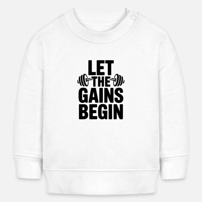 Que les gains commencent - Sweat bébé bio Stanley/Stella - blanc