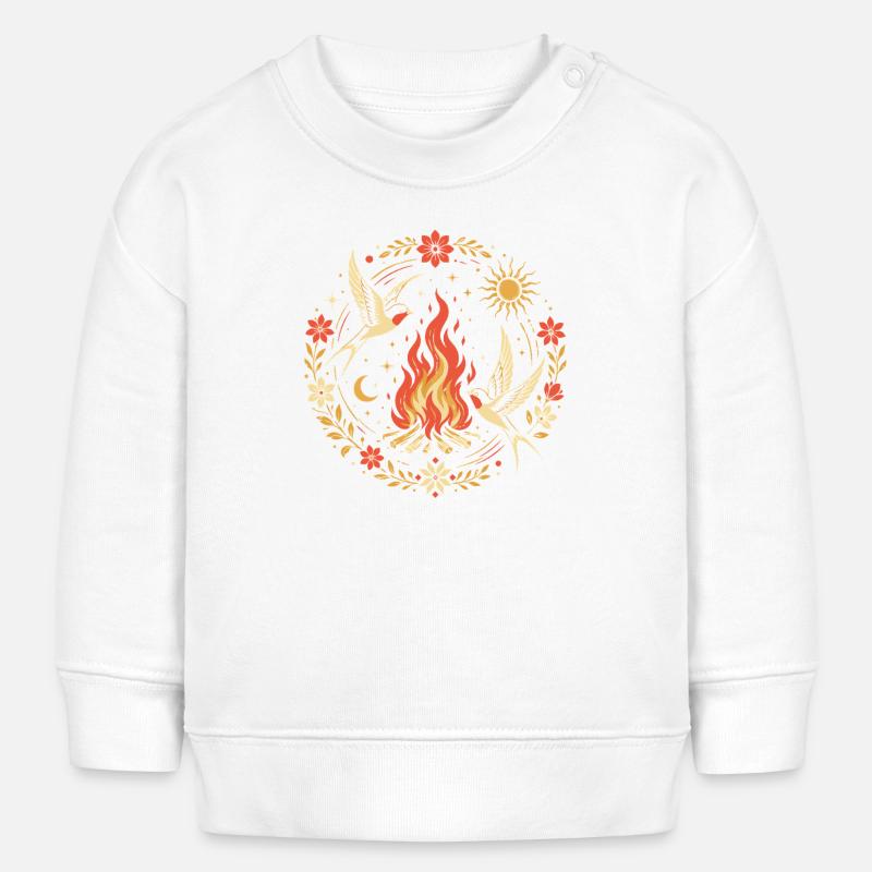 Feu de joie de l’Hirondelle de Kupala - Sweat bébé bio Stanley/Stella - blanc