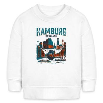 Hamburg Skyline Bleu Orange - Sweat bébé bio Stanley/Stella - blanc - Devant
