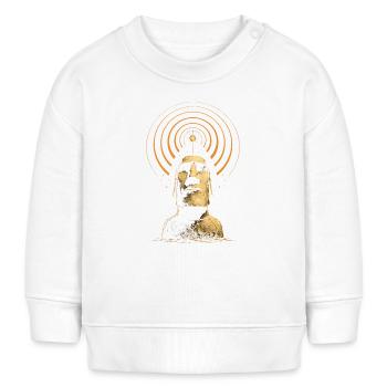 Moai Kosmisches Signal - Baby Organic Sweatshirt Baby Changer von Stanley/Stella - Weiß - Vorne